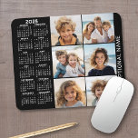 Calendar with 6 Photo Collage Mouse Pad<br><div class="desc">A 2025 calendar with a place for 6 photos. You can add a name,  monogram or other custom text. The calendar is uncluttered and easy to read. You can change the background color if you click on the customize link and go to the advanced design area.</div>