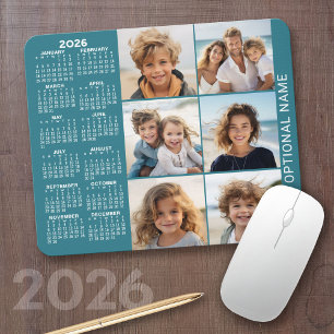 Calendar with 6 Photo Collage Mouse Pad