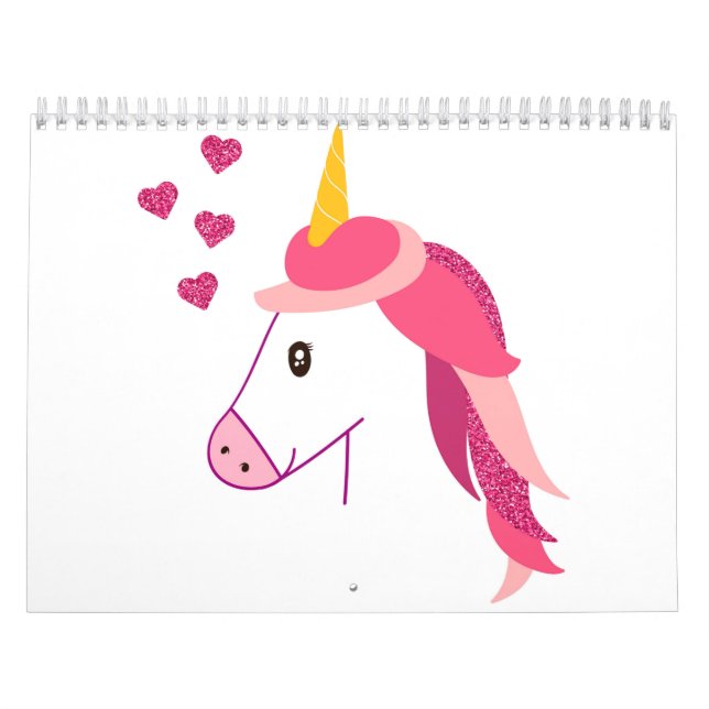 Calendar with a unicorn for a girl.  (Cover)