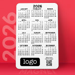 Calendar with Business Logo and QR Code Magnet<br><div class="desc">A very useful item for school or home office. This shows a full year view of all dates. A calendar printed on a magnet combines practicality with convenience, transforming a workspace essential into a time-management tool. This innovative design features a full-year or monthly calendar layout integrated into the magnet's surface,...</div>