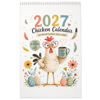 Calendar with funny chicken