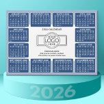 Calendar with logo Contact Information Blue Magnet<br><div class="desc">A very useful item for school or home office. This shows a full year view of all dates. A calendar printed on a magnet combines practicality with convenience, transforming a workspace essential into a time-management tool. This innovative design features a full-year or monthly calendar layout integrated into the magnet's surface,...</div>