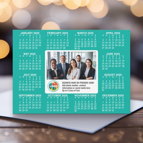 Calendar with logo Contact Information Holiday Card