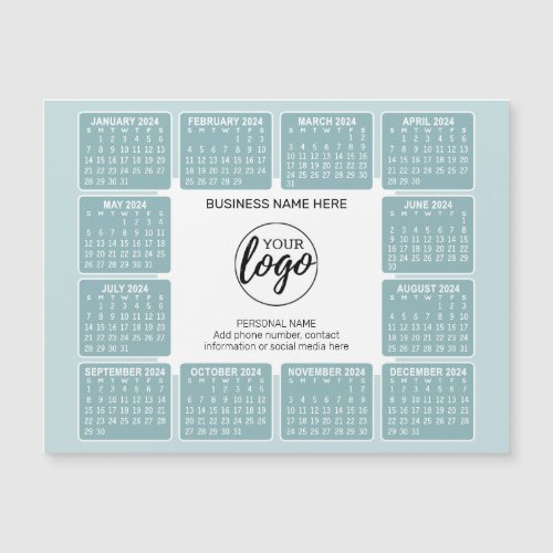 Calendar with logo Contact Information Magnet