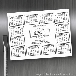 Calendar with logo Contact Information Magnet Magnetic Dry Erase Sheet