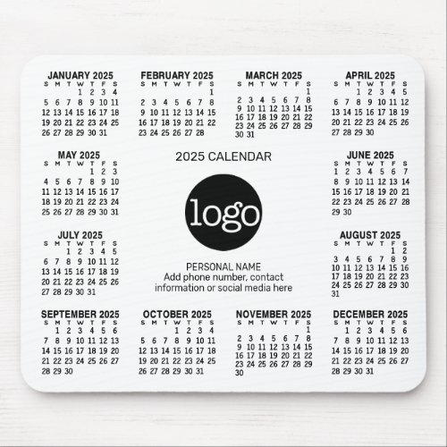 Calendar with logo Contact Information Magnet Mouse Pad