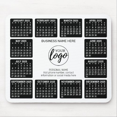 Calendar with logo Contact Information Magnet Mouse Pad