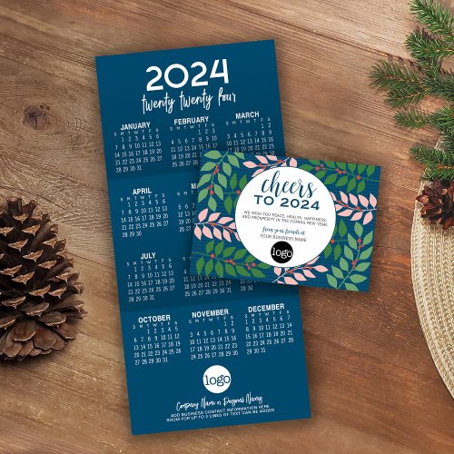 Calendar with Logo for Business Tri_Fold Holiday Card