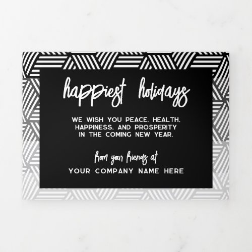 Calendar with Logo for Business Tri_Fold Holiday Card