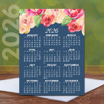 Calendar with Painted Watercolor Flowers Postcard<br><div class="desc">New Year - New You -- A whimsical, watercolor piece of art. This feminine design with natural floral arrangement and and full year calendar with be a positive start to the best year ever. A full-year calendar printed on a single card offers a concise and visually accessible way to plan...</div>
