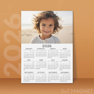 Calendar with Photo - Full Year Magnetic Card