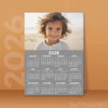 Calendar with Photo - Full Year Magnetic Card<br><div class="desc">A very useful item for school or home office. This shows a full year view of all dates. A calendar printed on a magnet combines practicality with convenience, transforming a workspace essential into a time-management tool. This innovative design features a full-year or monthly calendar layout integrated into the magnet's surface,...</div>