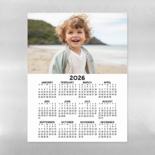 Calendar with Photo - Full Year View Magnetic Dry Erase Sheet