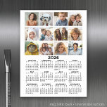 Calendar with Photo - Full Year View Magnetic Dry Erase Sheet<br><div class="desc">Add 12 photos to this calendar and use it in your home all year. For best results, use photos that have been cropped into squares. A very useful item for school or home office. A standard look for your home office or school locker. This shows a full year view of...</div>