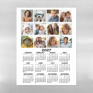 Calendar with Photo - Full Year View Magnetic Dry Erase Sheet