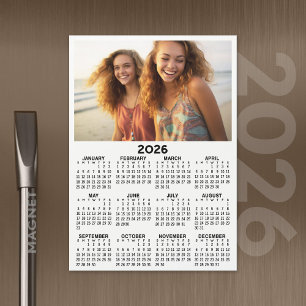 Calendar with Photo Full Year View Modern Magnet