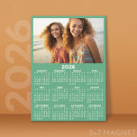Calendar with Photo Full Year View Modern Magnet<br><div class="desc">A very useful item for school or home office. This shows a full year view of all dates. A calendar printed on a magnet combines practicality with convenience, transforming a workspace essential into a time-management tool. This innovative design features a full-year or monthly calendar layout integrated into the magnet's surface,...</div>