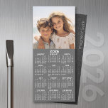 Calendar with Photo Full Year View Modern Minimal<br><div class="desc">A very useful item for school or home office. This shows a full year view of all dates. A calendar printed on a magnet combines practicality with convenience, transforming a workspace essential into a time-management tool. This innovative design features a full-year or monthly calendar layout integrated into the magnet's surface,...</div>