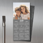 Calendar with Photo Full Year View Modern Minimal<br><div class="desc">A very useful item for school or home office. This shows a full year view of all dates. A calendar printed on a magnet combines practicality with convenience, transforming a workspace essential into a time-management tool. This innovative design features a full-year or monthly calendar layout integrated into the magnet's surface,...</div>