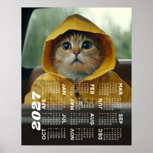 Calendar with Photo Full Year View Modern Poster
