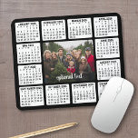 Calendar with Photo in the Center Black White Mouse Pad<br><div class="desc">A photo collage with a calendar and room to add text. A great way to display your favorite photo throughout the year. A fun item for the New Year to use at the office or at home. To change colors on the background and calendar, click on the advanced design area...</div>