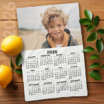 Calendar with Photo - Year View - Black White Kitchen Towel<br><div class="desc">A very useful item for your kitchen. A calendar printed on a kitchen towel combines practicality with convenience, transforming a kitchen workspace essential into a fun memory keeper. This innovative design features a full-year or monthly calendar layout integrated into the towel's surface, allowing users to track dates without cluttering their...</div>