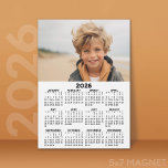 Calendar with Photo - Year View Magnetic Card<br><div class="desc">A very useful item for school or home office. A standard look for your home office or school locker. This shows a full year view of all dates. A calendar printed on a magnet combines practicality with convenience, transforming a workspace essential into a time-management tool. This innovative design features a...</div>