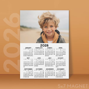 Calendar with Photo - Year View Magnetic Card