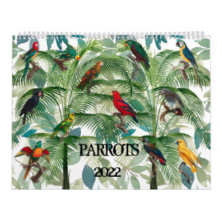 Calendar with Tropical Parrots