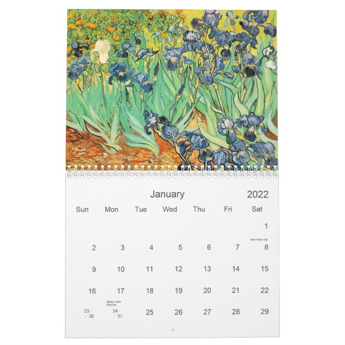 Calendar world famous paintings