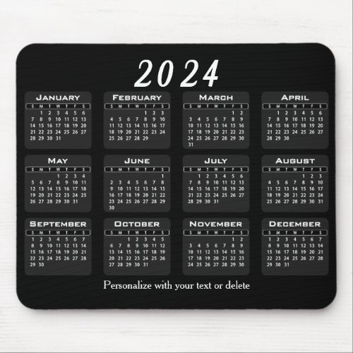 Calendar _ Year 2024 Mouse Pad
