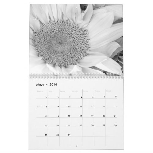 Calendario con fotografa en blanco y negro calendar