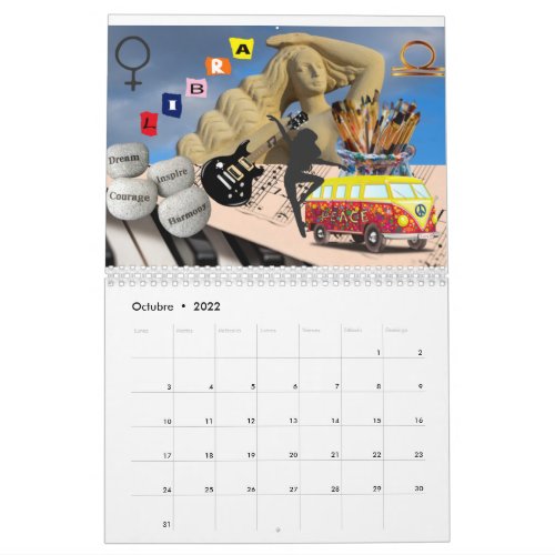 Calendario Signos del Zodaco en Collage Calendar