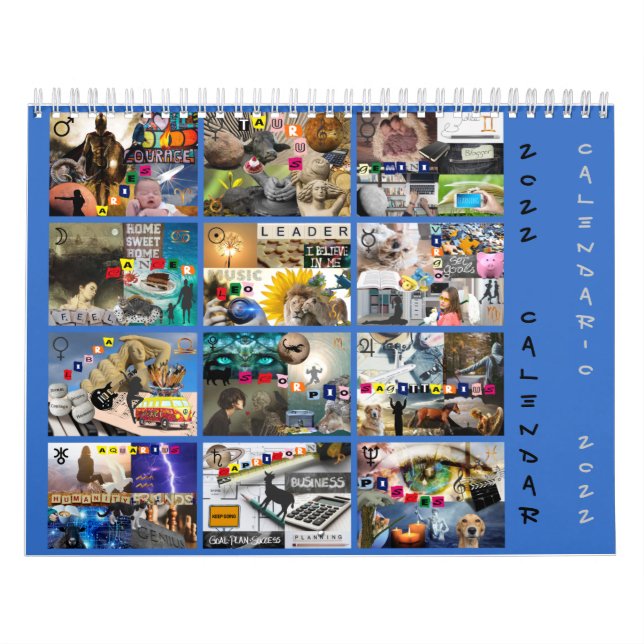 Calendario Signos del Zodíaco en Collage Calendar (Cover)