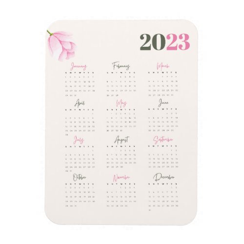 Calendrier 2023 PIVOINE _ ANGLAIS Magnet