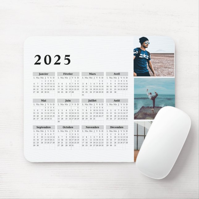 Calendrier personnalisé Gallery 2025, gras Mouse Pad (With Mouse)