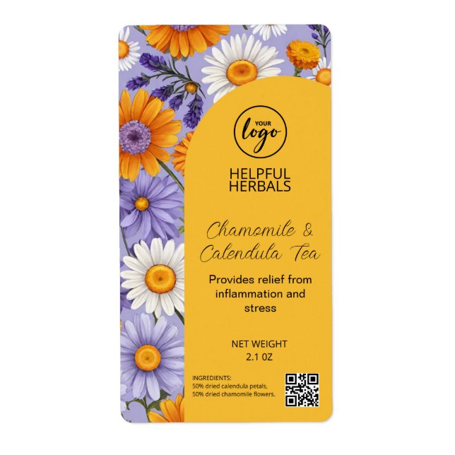 Calendula And Chamomile Tea Product Labels (Front)