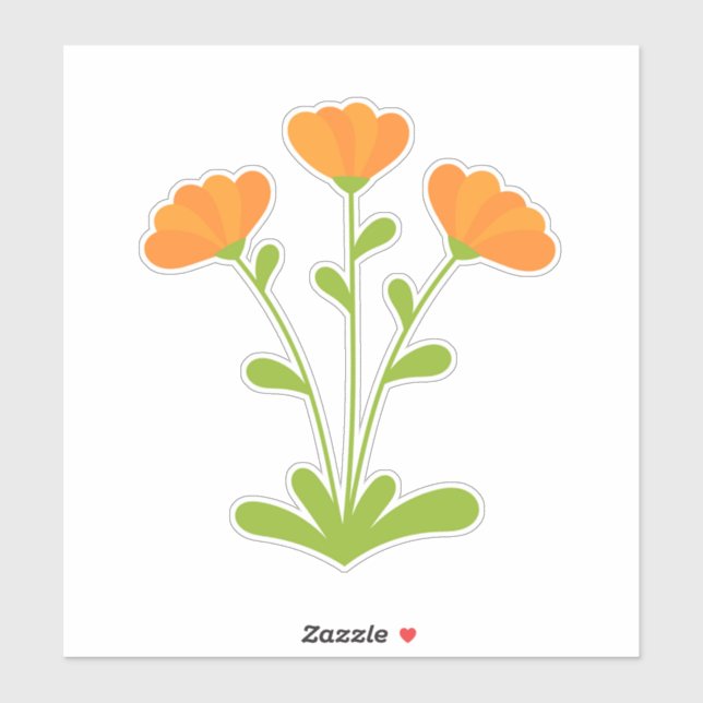 Calendula flower Custom-Cut Vinyl Sticker (Sheet)