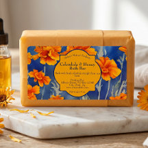 Calendula Flowers Soap or Cosmetics Label