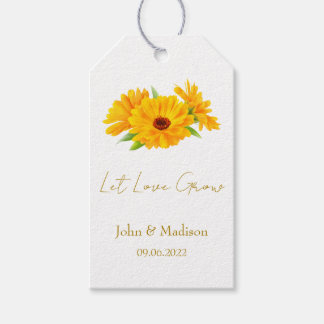 Calendula | Let love grow wedding seed Gift Tags