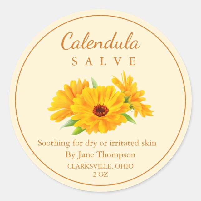 Calendula Salve / balm Label (Front)