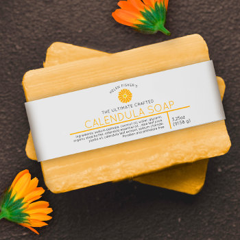 Calendula Soap Yellow Beauty Product Label Band Invitation Belly Band by Mylittleeden at Zazzle