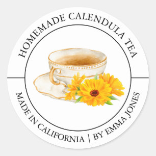 Calendula Tea Modern label