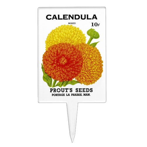 Calendula Vintage Seed Packet Cake Topper