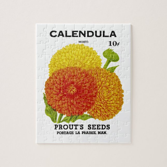 Calendula Vintage Seed Packet Jigsaw Puzzle (Vertical)