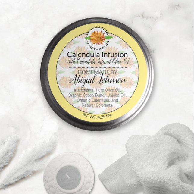 Calendula Wildflower Handmade Artisan Gift Label (Creator Uploaded)