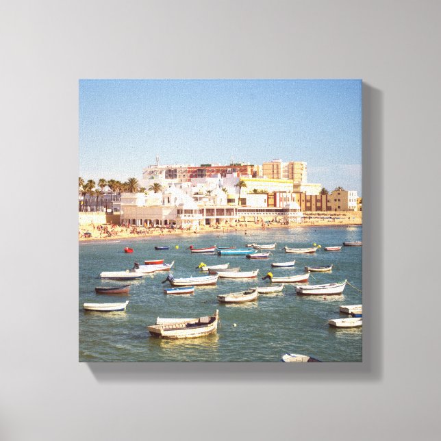 Caleta Beach In Cadiz, Andalusia, Spain Canvas Print (Front)