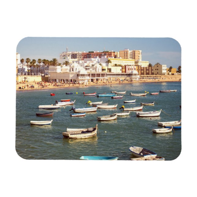 Caleta Beach In Cadiz, Andalusia, Spain Magnet (Horizontal)