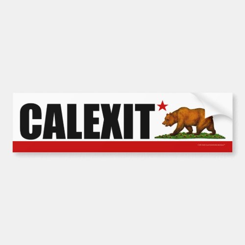 CALEXIT California Bear Flag Bumper Sticker