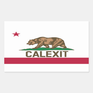 CALEXIT California Bear Flag Rectangular Sticker